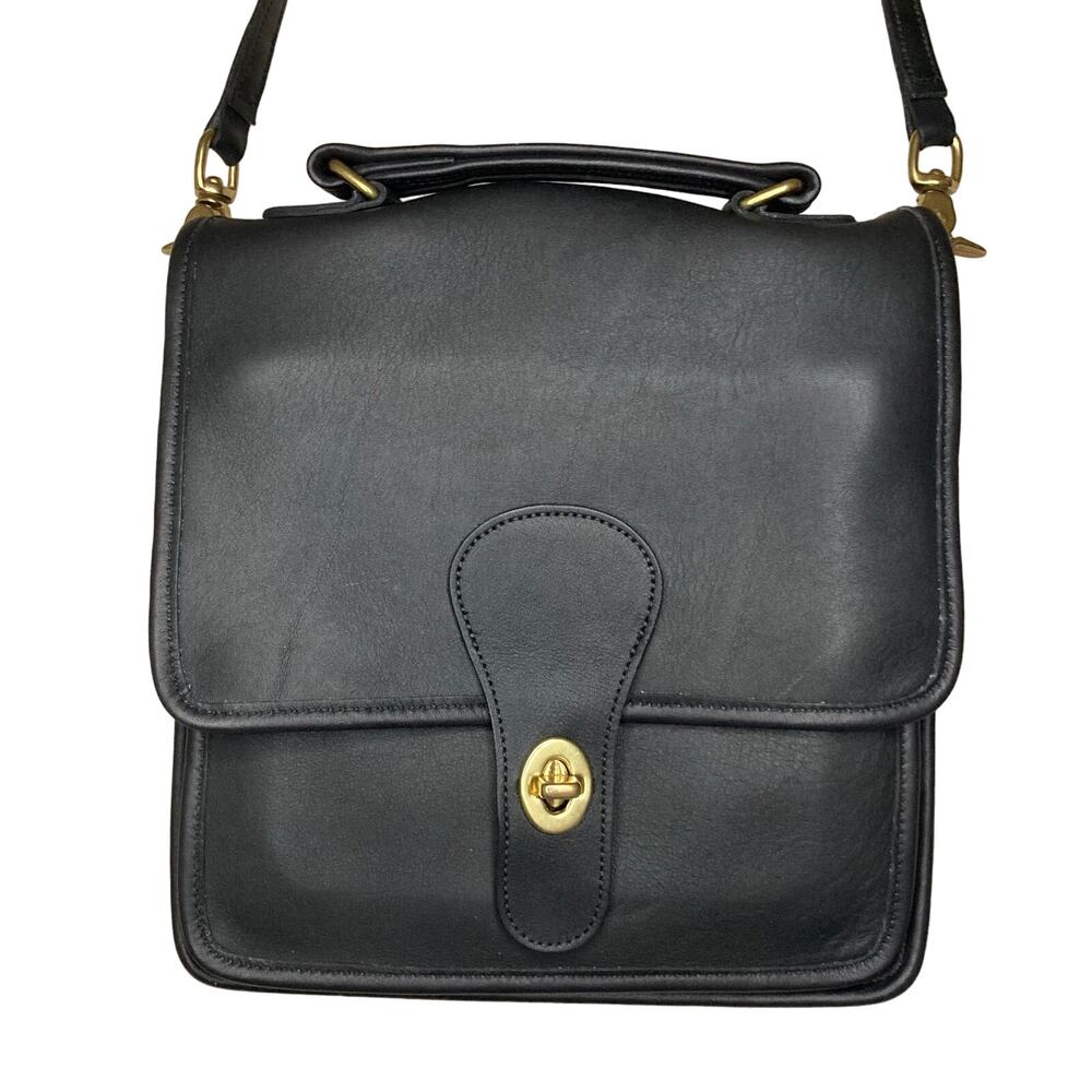 Vintage Coach Station Bag 5130 Black Leather USA 1995 Prestine Condition